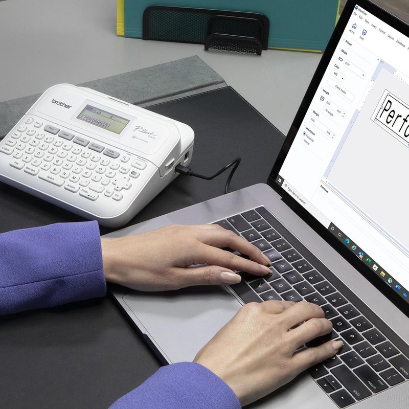 brother P-Touch PT-D410 Home / Office Advanced Label Maker | Connect via USB to Create and Print on TZe Label Tapes up to ~3/4 inch, White - Image 5